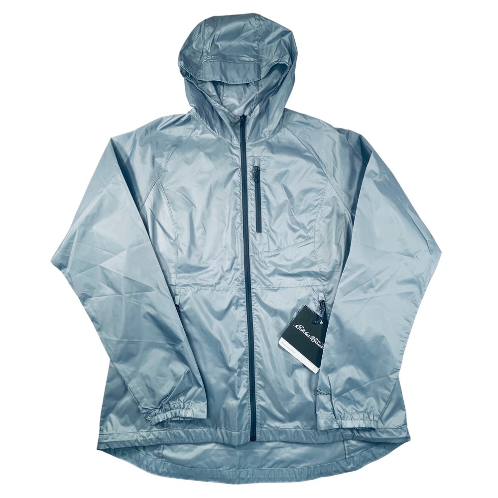 NWT $99 Eddie Bauer Solarfoil UPF Jacket Womens M Blusmoke Weather Hiking Travel